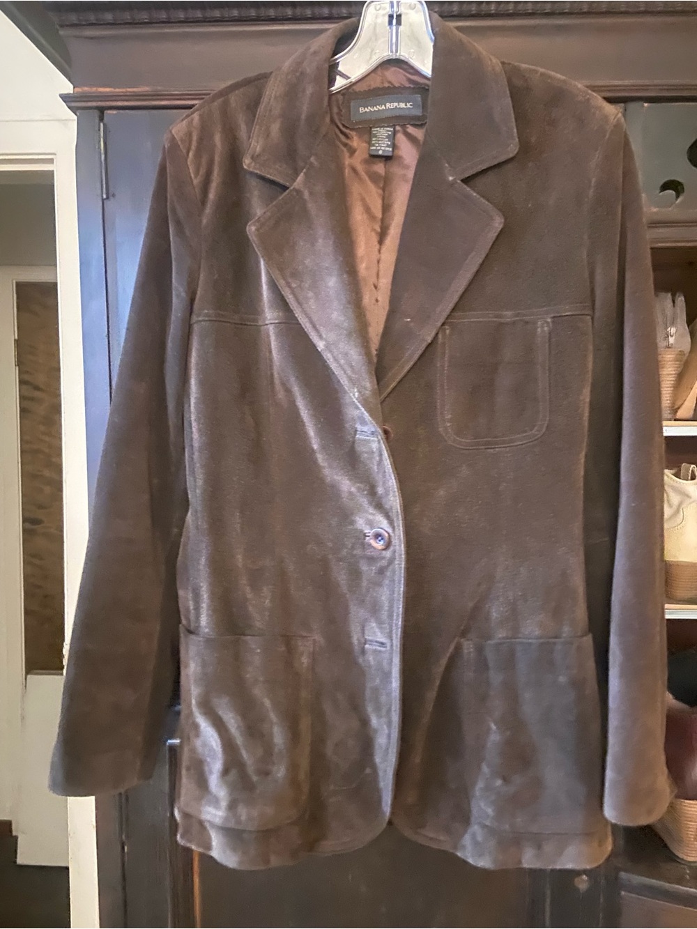 Banana Republic Dark Brown Suede Blazer